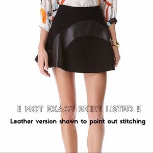 DVF Black Fit & Flare Tristana Mini Skirt